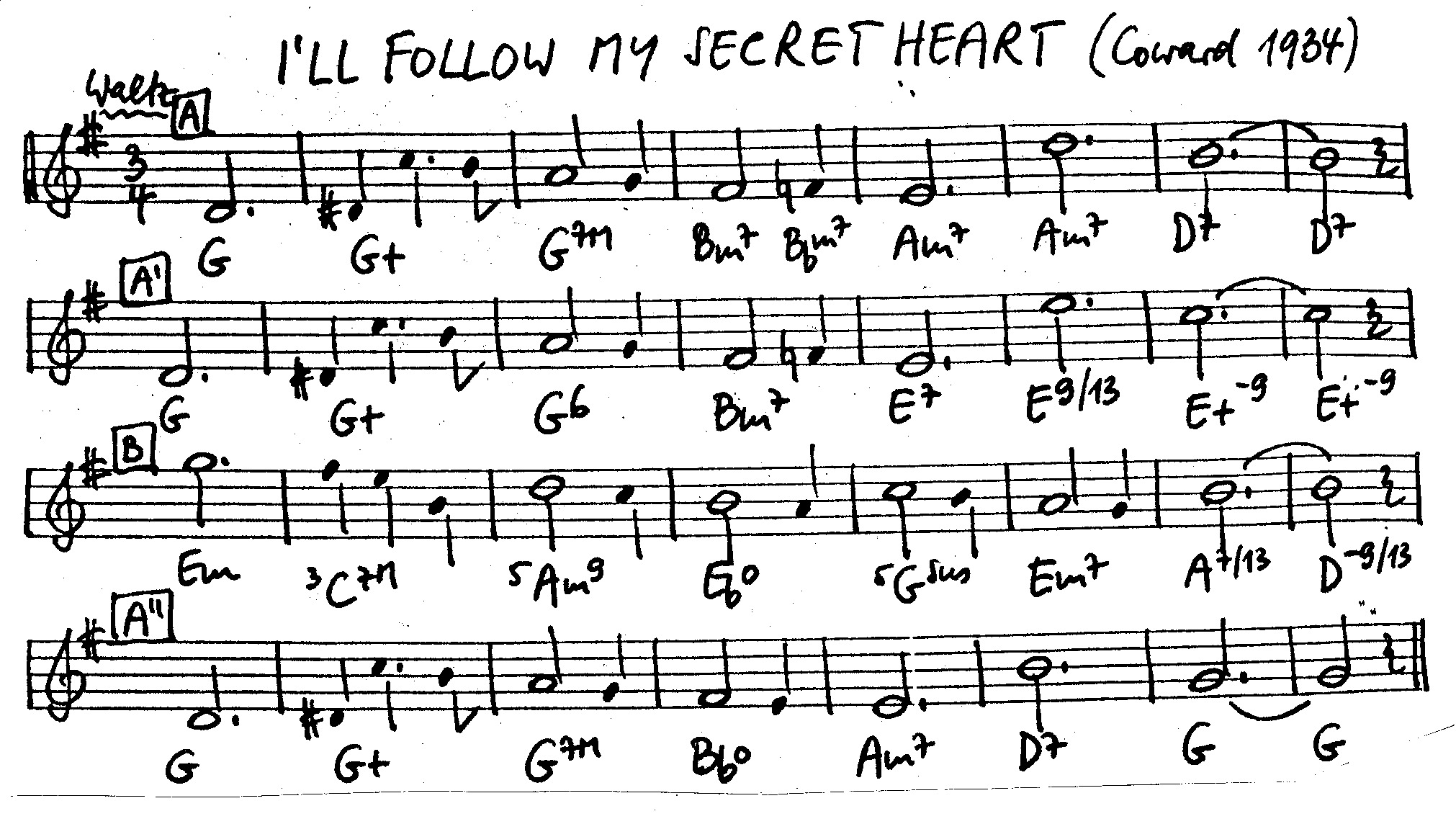 i'll follow my secret heart leadsheet – book us for your next 20s or gatsby event